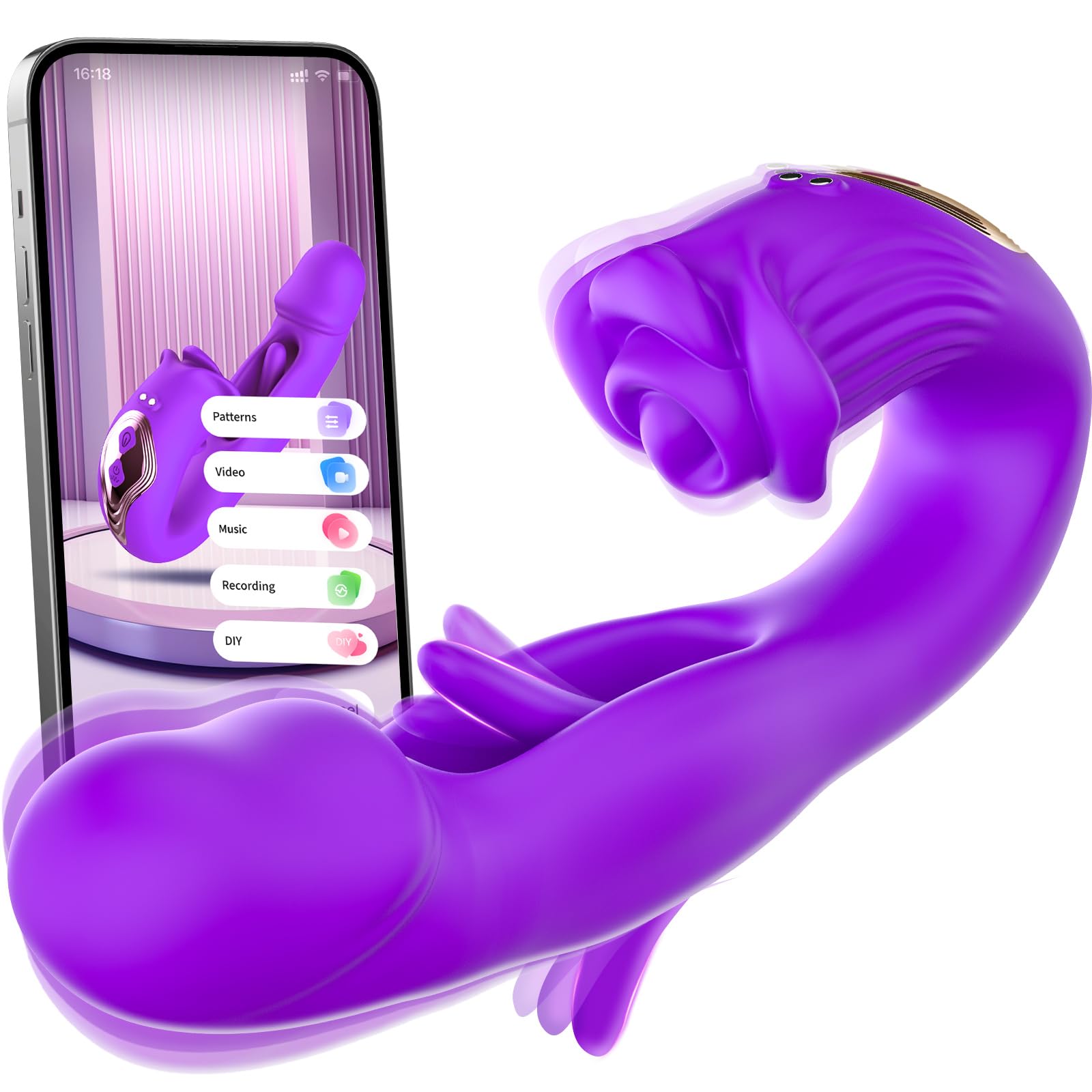 Vibromasseur Sex Toys Femme, Vibromasseurs Feminin Distance App 3 en 1 Gode Vibro-masseur...