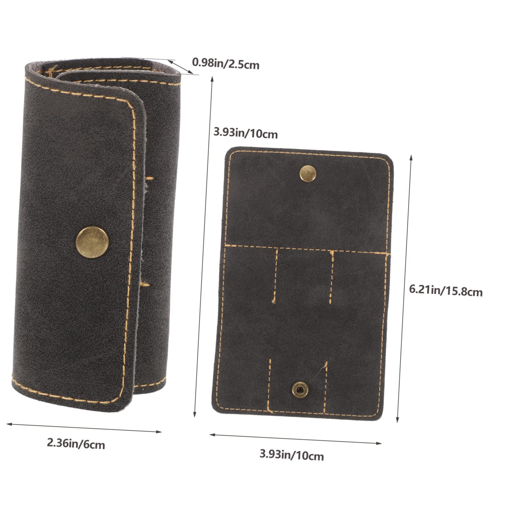 LIOOBO 2pcs PU Leather Guitar Pick Storage Case Durable Plectrum Holder Bag Easy Open Design for Guitar Ukulele and Bass Accessories present for Musicians