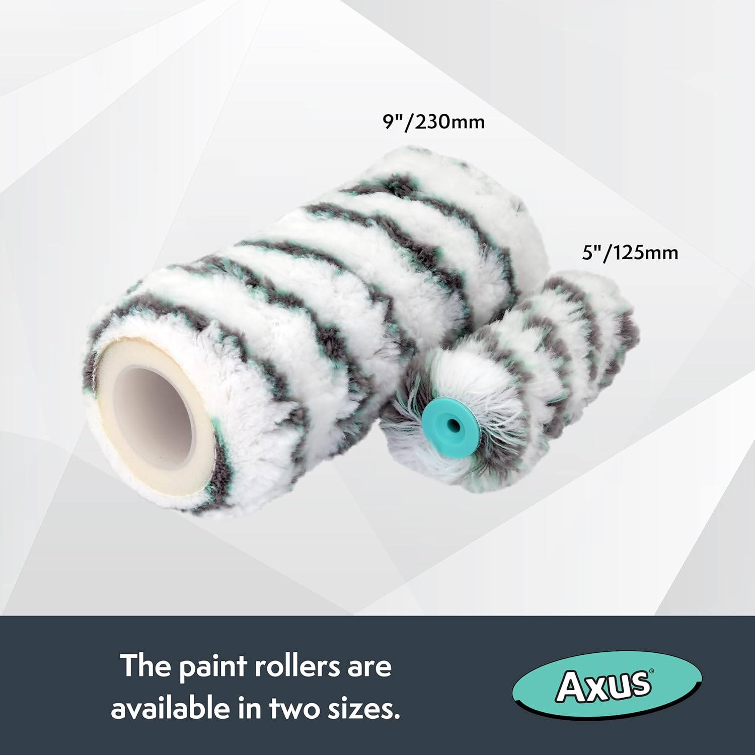 Axus Decor Captain Chunk Mini Roller (Onyx Series) for Professional & DIY Projects, Ideal for Masonry & Rough Surfaces, Excellent Coverage, 5"/125mm,2Pk