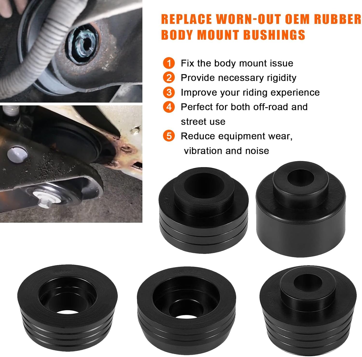 7-132 Body Mount Bushing Kit For Buick Century and Regal 1982-1987, for Chevy Malibu 1978-1983, for Chevy El Camino 1978-1987,for Chevy Monte Carlo & Cutlass 1978-1988