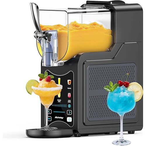 Richday Slushie Machine for Home – 88oz Frozen Drink Maker with 6 Preset Modes, No Ice Needed, Self-Cleaning, BPA-Free, Dishwasher Safe, Ideal for Slush, Frappe, Milkshake, Margarita, Cold Drinks