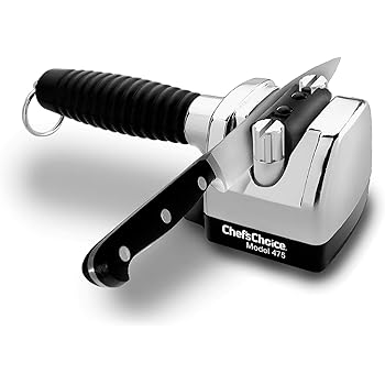Amazon Com Chef Schoice 4750000 475 Commercial Manual Kitchen Knife Sharpener For 20 Degree Knives 2 Stage Silver Kitchen Dining