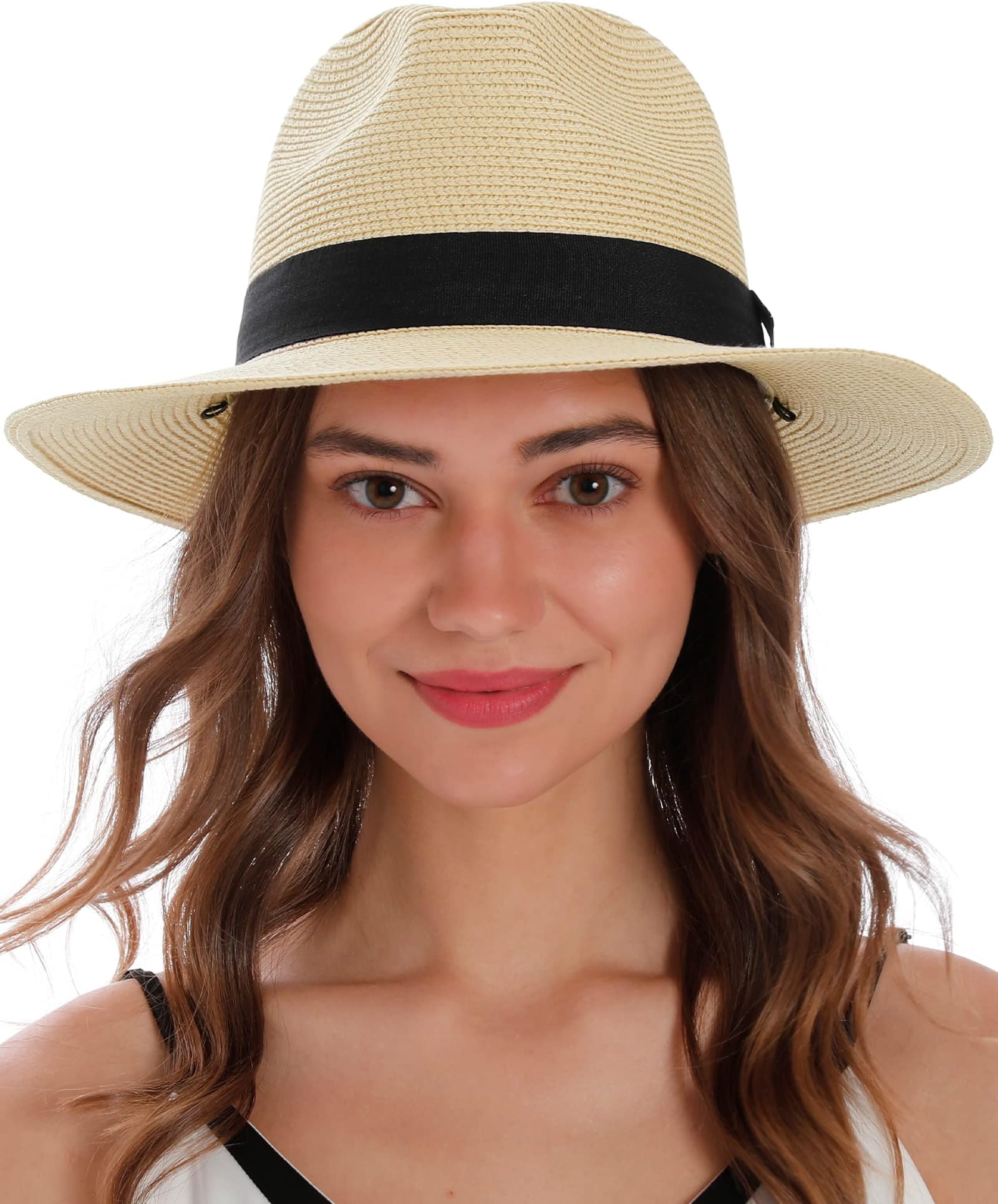 SimplicityMens Women's Wide Brim Straw Panama Sun Hat
