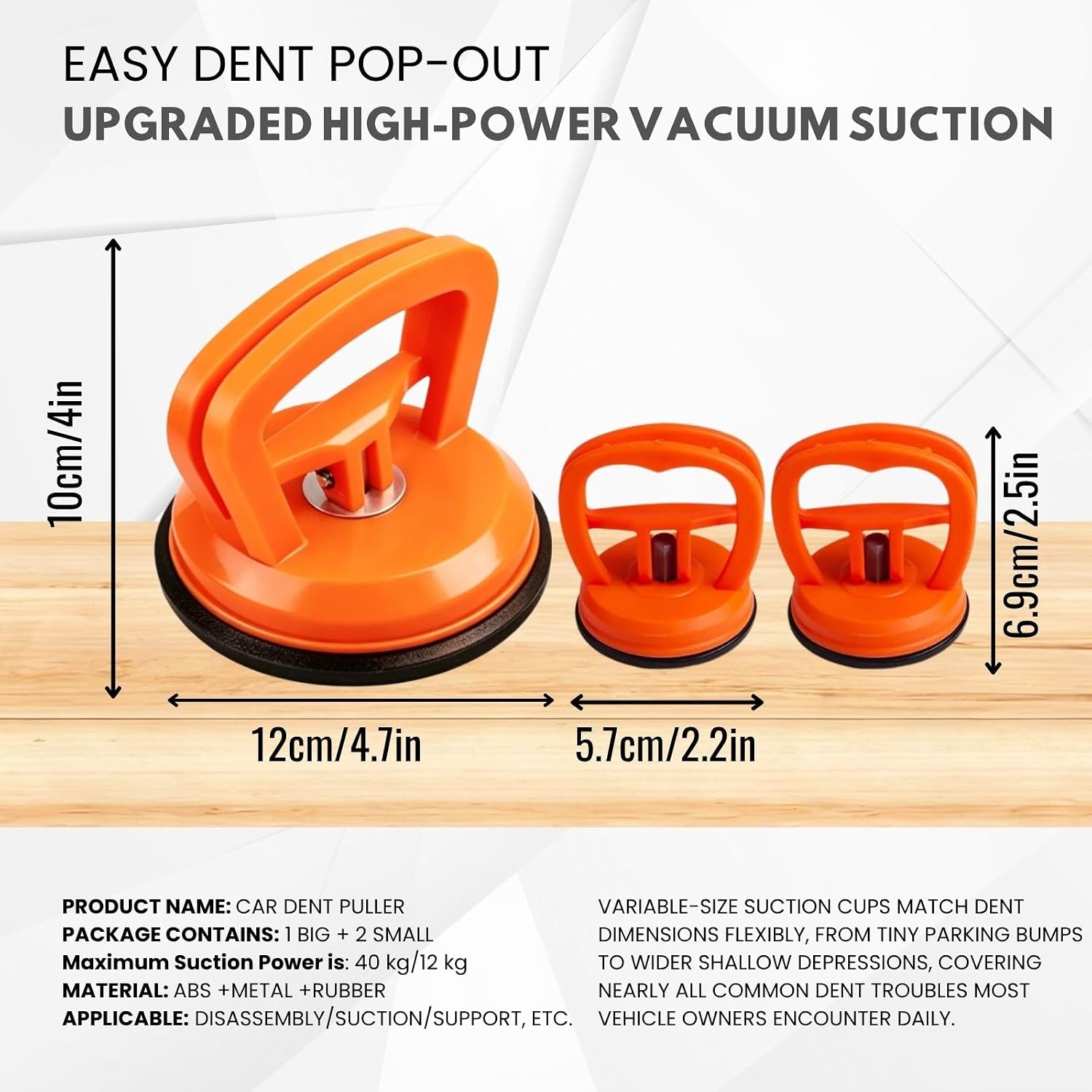 Car Dent Puller-Car Dent Repair Kit- Heavy Duty Dent Remover for Car Hail Damage, Auto Body Repair & Multi-Surface Lifting Tasks,Door Ding Remover, Multi-Surface Lifting, Auto Body Repair, Heavy Duty