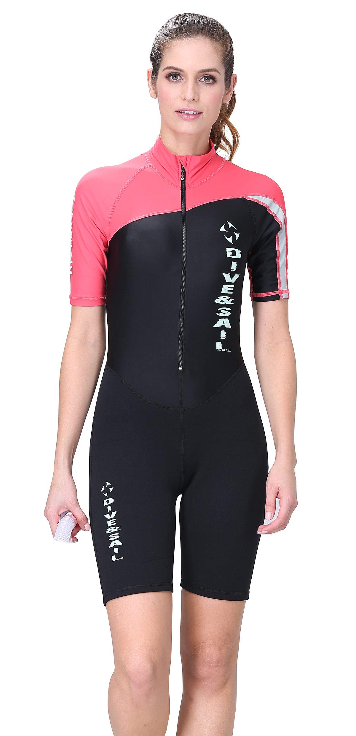 Women 1.5mm Neoprene Shorty Westuit One Piece Swimsuit UV Protection Rash Guard for Diving Swimming