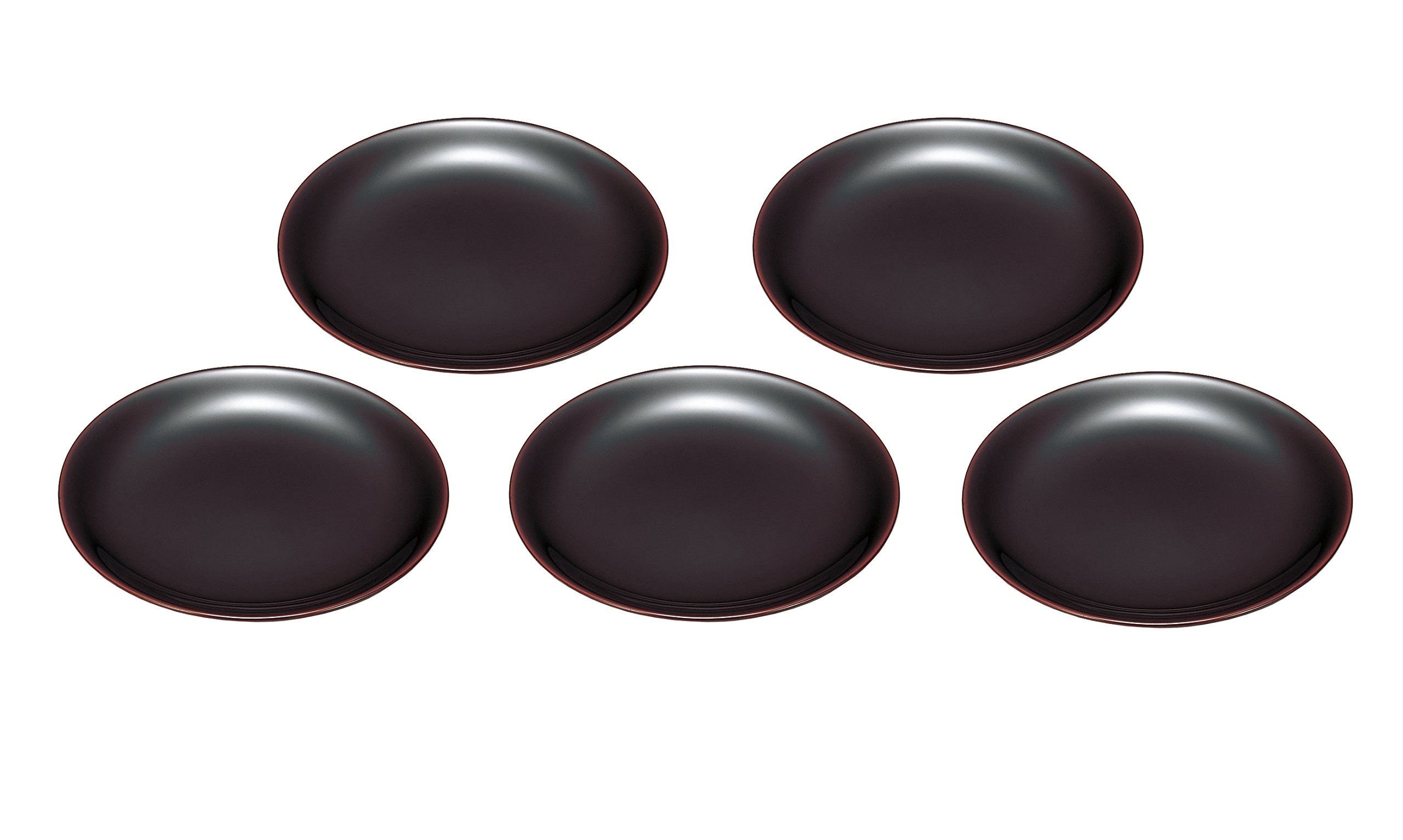 Amazon.co.jp: 粂治郎 越前漆器 溜 端反銘々皿 5枚組 3026-2 : ホーム