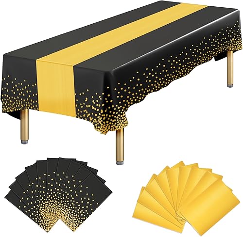 Miniatura 12 de Paquete de 10 manteles de plástico desechables y satinados, mantel desechable azul y plateado, rectangular para baby shower, cumpleaños, Navidad,