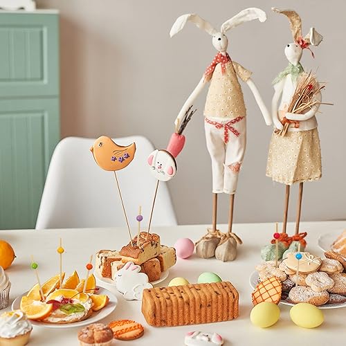 Miniatura 4 de 200 palillos de dientes elegantes para aperitivos hechos a mano, palillos de bambú de madera multicolor, pinchos decorativos largos de 5.5 pulgadas