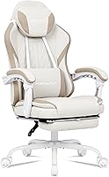 Vista 8 de Misolant Silla de videojuegos, silla gamer de tela con reposapiés para adultos, silla ergonómica de juego de computadora con respaldo alto
