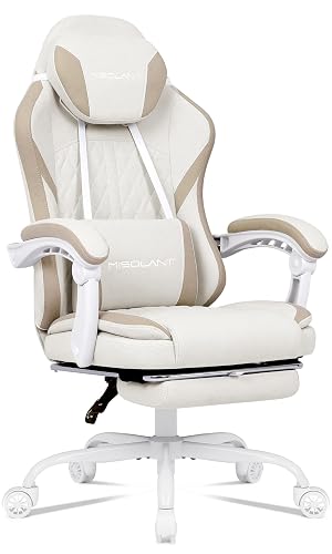 Misolant Gaming Chair Fabric Gamer Chair with footrest for Adults High Back Ergonomic Computer Game Chair with Adjustable