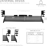 VIVO Grand plateau de clavier pour coin bureau, 27 (33 Y compris les pinces) x 11 drawer informatique de plate-forme de slide-out, 90-Degree Pinces pivotantes en C pour station de travail en L, noir, MOUNT-KB10C
