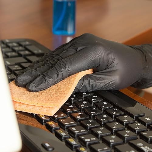 Miniatura 19 de ForPro Professional Collection Guantes desechables de nitrilo resistentes a productos químicos, sin polvo, sin látex, no estériles, seguros