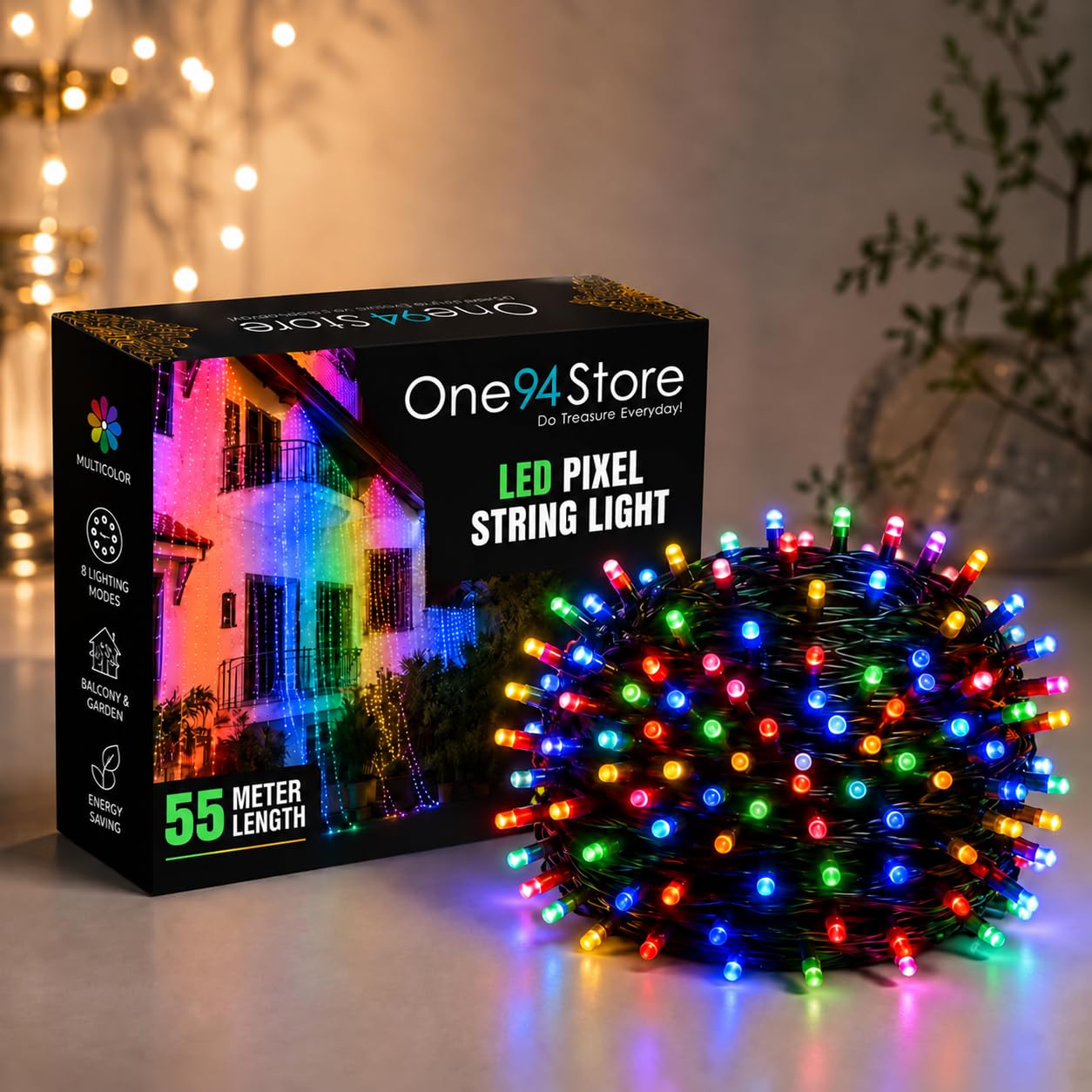 56 LED Fairy Lights - 20m Warm White String Lights -23