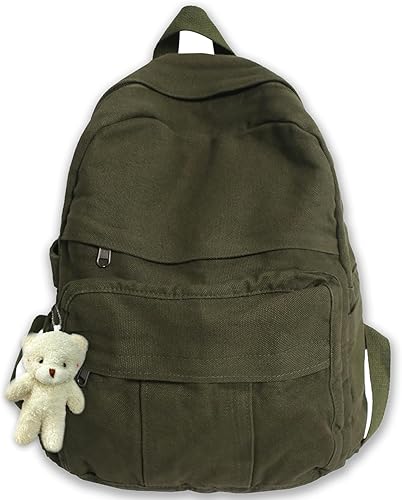 Lindas mochilas de lona para mujeres y niñas, mochila estética para computadora portátil, mochila vintage para la universidad y la escuela