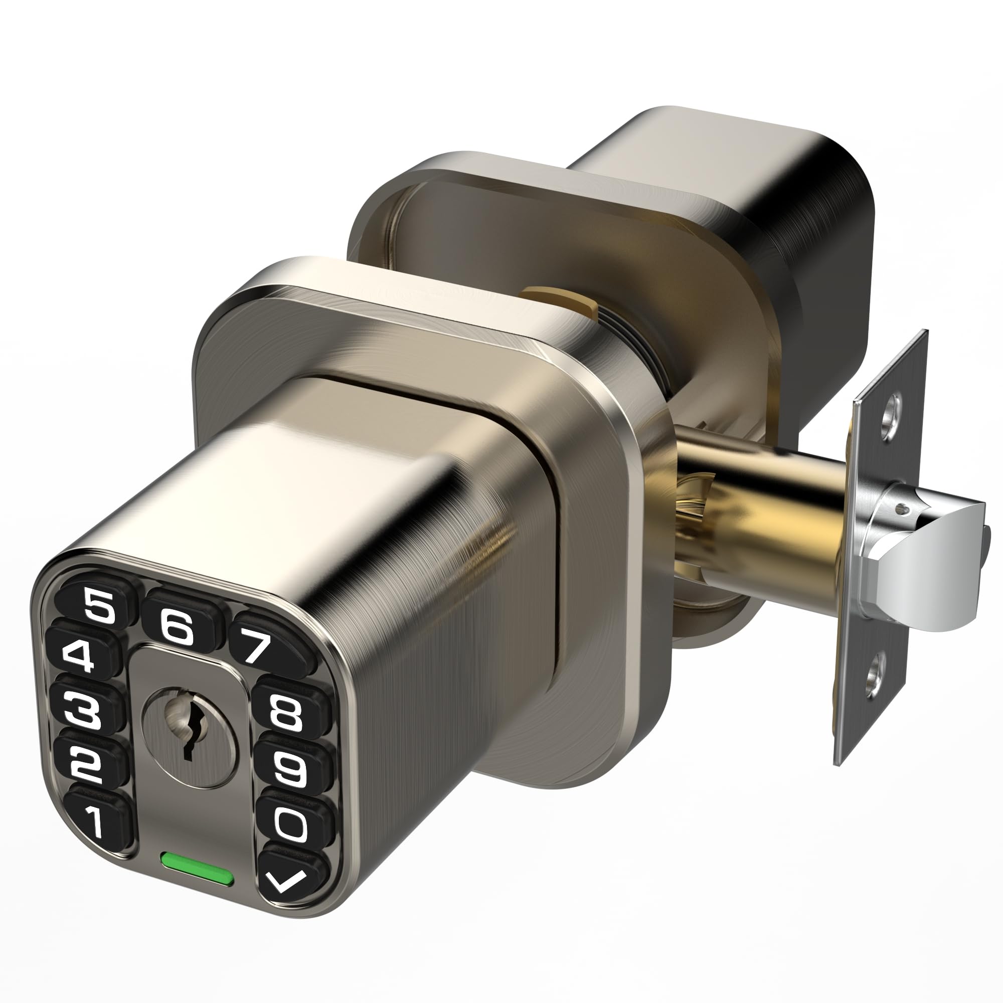 Richelock Square Door Knob with Keypad, Keylees Entry Door Lock