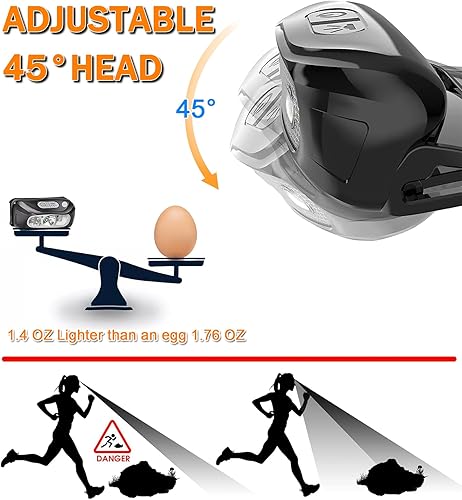 Miniatura 5 de Chaleco reflectante con faro LED, paquete de 6 piezas de equipo de correr reflectante con sensor de movimiento recargable, brazaletes reflectores de