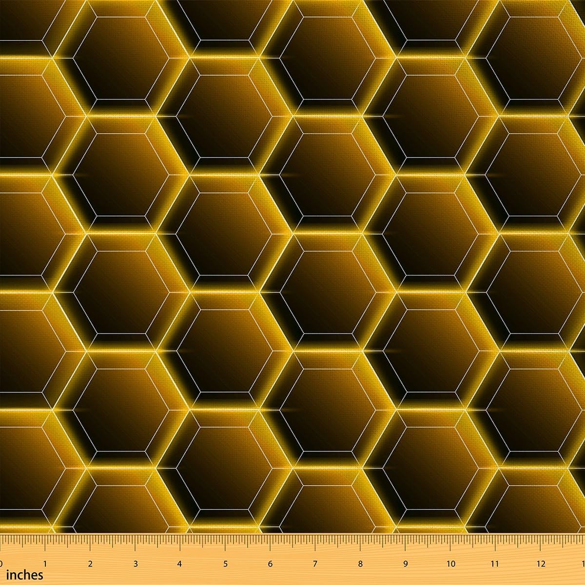 Yellow Black Honeycomb Upholstery Geometrical Beehive Fabric by The Yard Modern Indoor Outdoor Fabric Hexagon Pattern Decorative for Adult,Quilting Sewing DIY 5 Yards