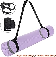 Vista 4 de Cosmos Correa para esterilla de yoga y pilates – Correa de transporte con bucles de banda elástica para pilates, ejercicios y aeróbicos, algodón