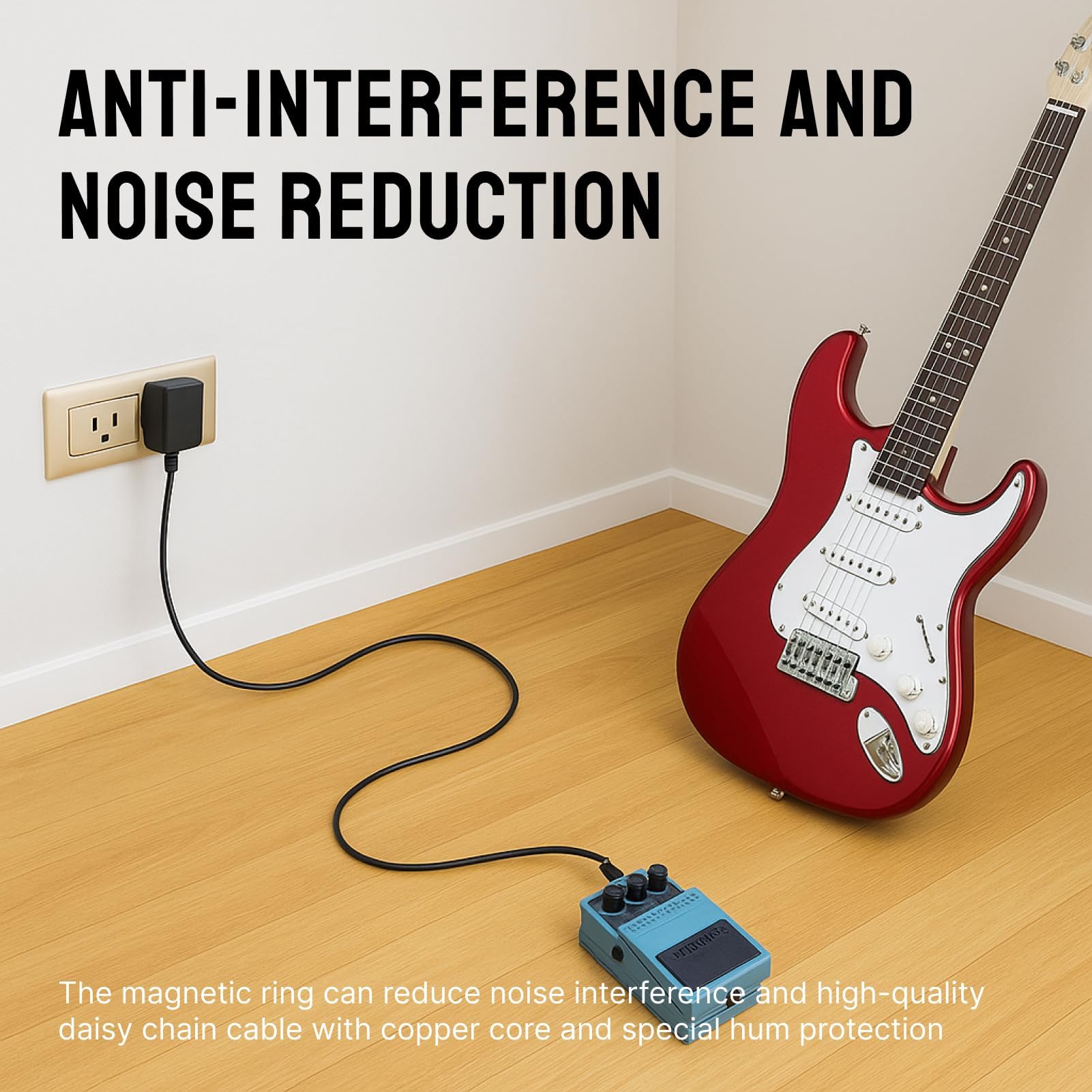 Bloc d'alimentation pour Pédale à Effet de Guitare 9V 1A, Adaptateur 9.V pour Pédale Guitare, Boss PSA-120S, JOYO, Looper, Stompbox, Clavier Casio, Alimentation DC 9V pour Pédales d'Effets