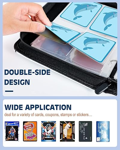 Miniatura 4 de TiMOVO Card Binder Holder for Game Cards Trading Card Collection Album Binder Storage Carry Case with 4-Pocket Page Holds Up to 400 Cards PU Card