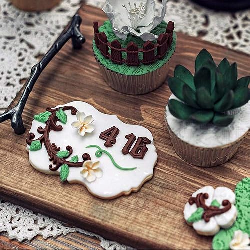Miniatura 6 de Juego de 2 moldes de silicona para valla de piquete verde de hierba y jardín para fondant de chocolate, caramelo, gumpaste molde para decoración de