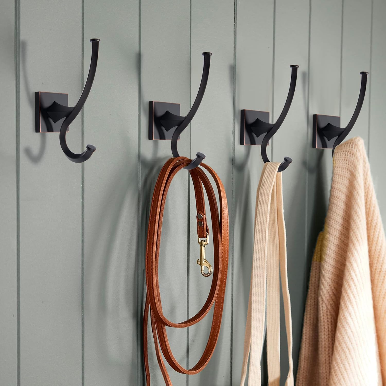 TUNNY 2 Pack Vintage Coat Hooks-Oil-Rubbed Bronze Wall Hooks Towel Hooks Towel Robe Hooks,for Entry Shoe Cabinet, Wardrobe Bathroom Bedroom Furniture Hardware
