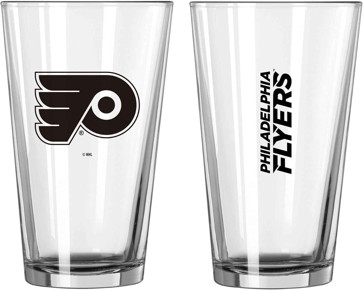 FANMATS NHL Philadelphia Flyers 16 oz Pint Glass — 16 Fluid Ounces | Glass | Officially Licensed | Team Color