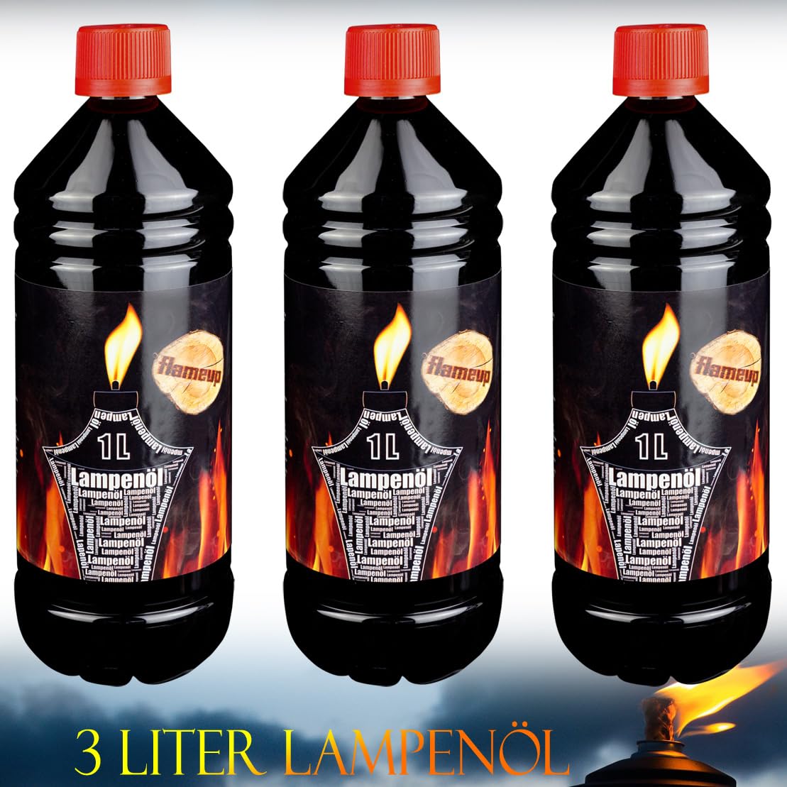 Aceite de lámpara 1-24 Litros Neutro Claro Lámpara Linterna Antorcha Botellas de Interior Exterior Flameup, Número:3 L