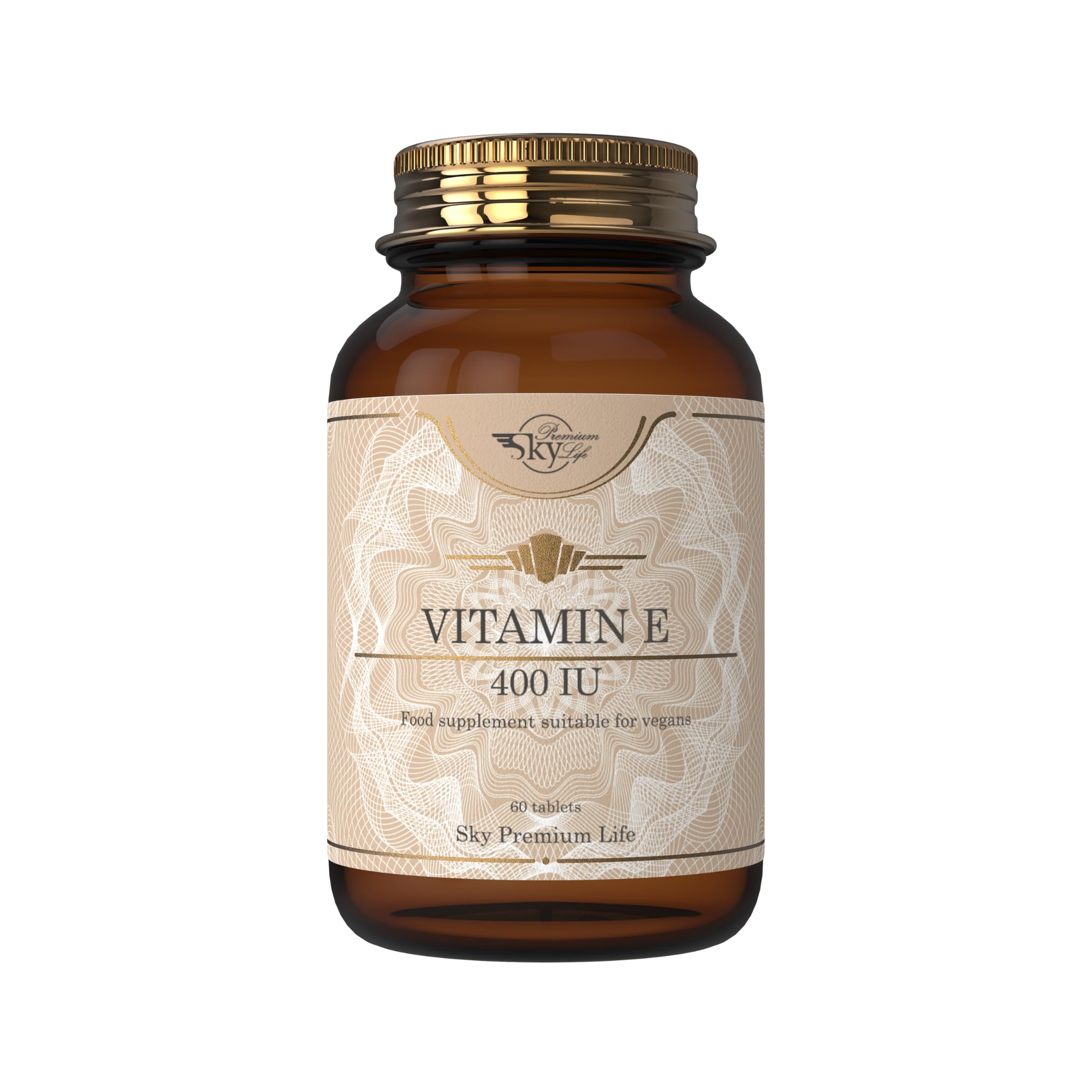 Vitamin E 400IU - 60 Vegan Tablets (2-Month Supply) – as DL-Alpha Tocopheryl Acetate - Vitamin E Supplement - Supports Skin, Immune & Heart Health - Protects Cells from Oxidative Stress - Gluten Free