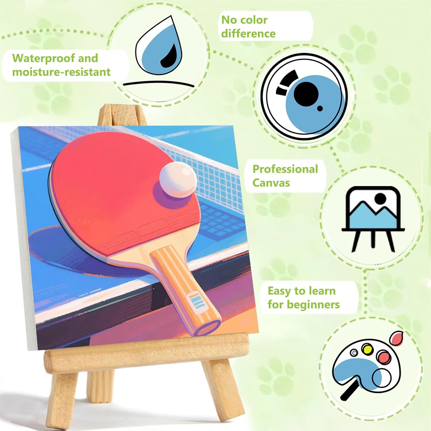 Reivworl Table Paint by Numbers Kit for Kids with Frame 8×8 inch image 2