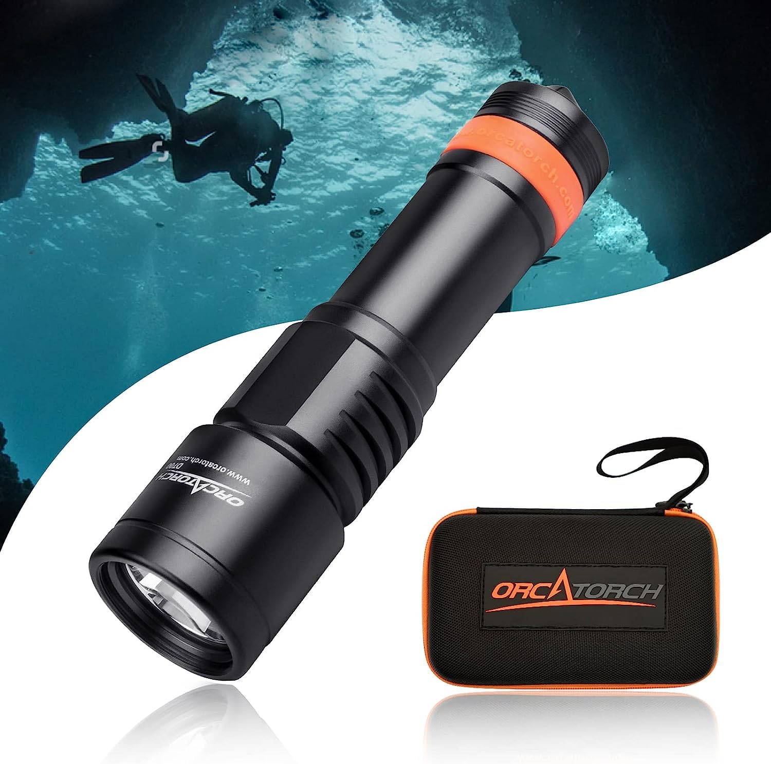 ORCATORCH Lampe de plongée D700 1700 lumens - 150 m de profondeur