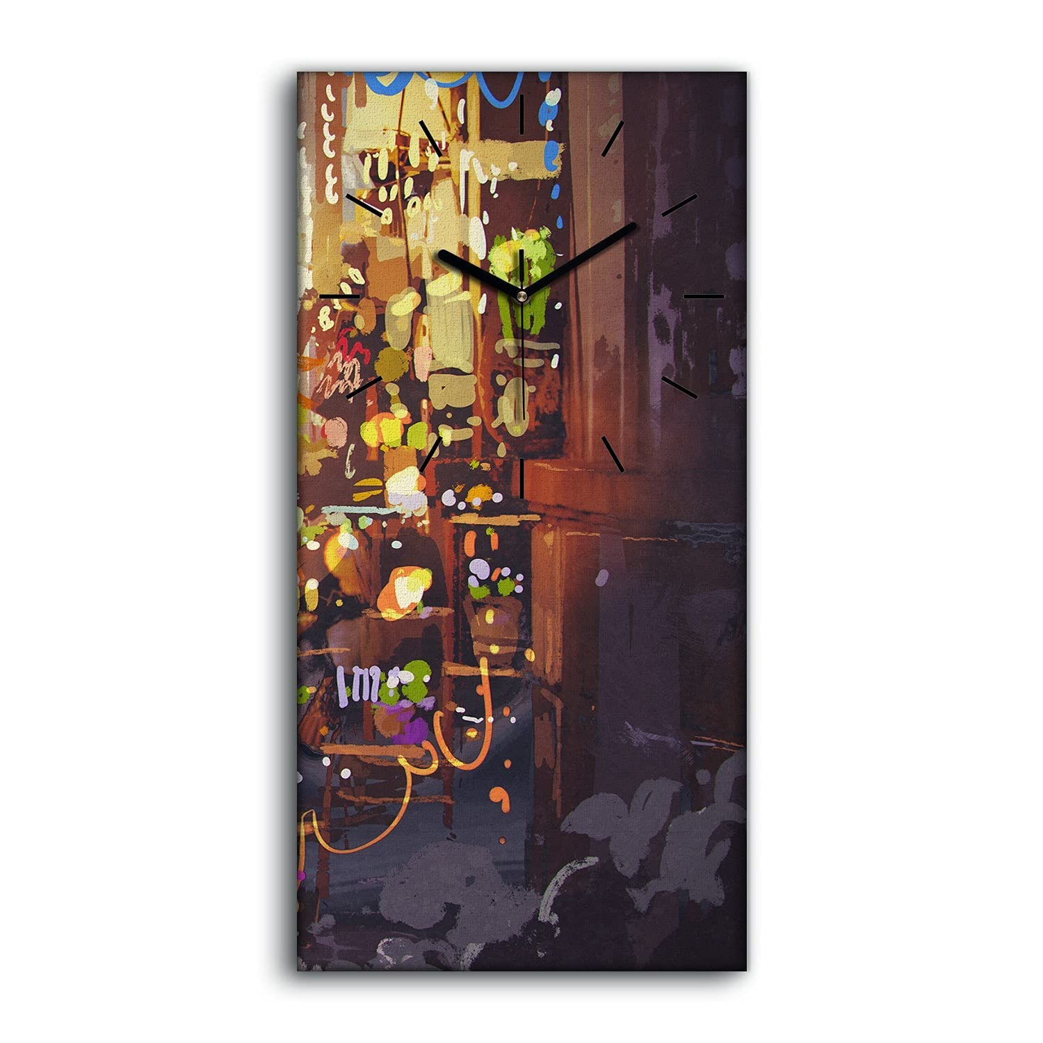 Horloge Silencieuse Sans Tic-Tac Coloray Toile Art Moderne 30x60cm
