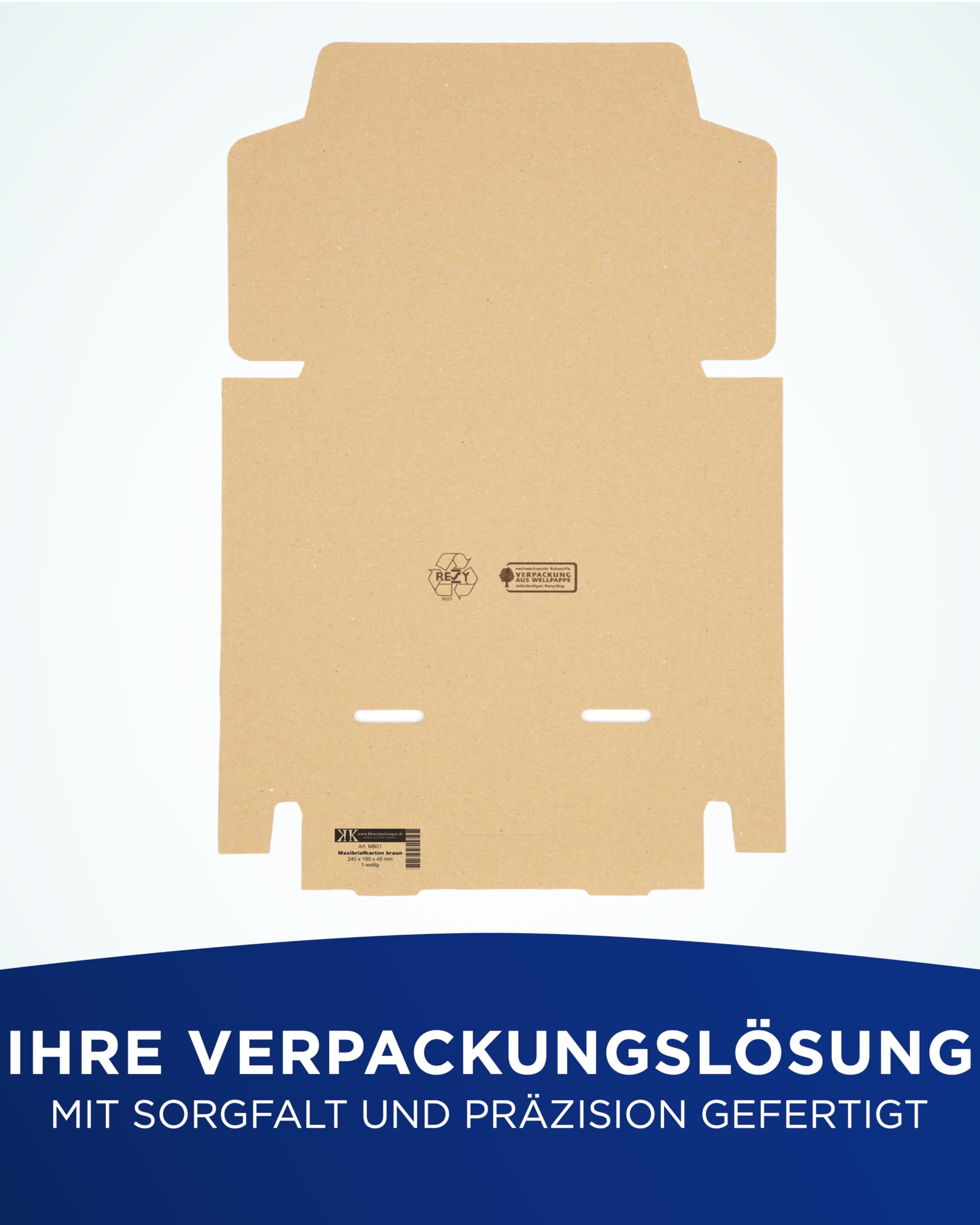 KK Verpackungen Maxibriefkartons 240 x 160 x 45 mm Braun DIN A5 (Außenmaß 240 x 160 x 50 mm) | 800 Stück, Versandkartons Faltschachteln Maxibrief Post-Kartons für Warensendungen Büchersendungen (MB01)