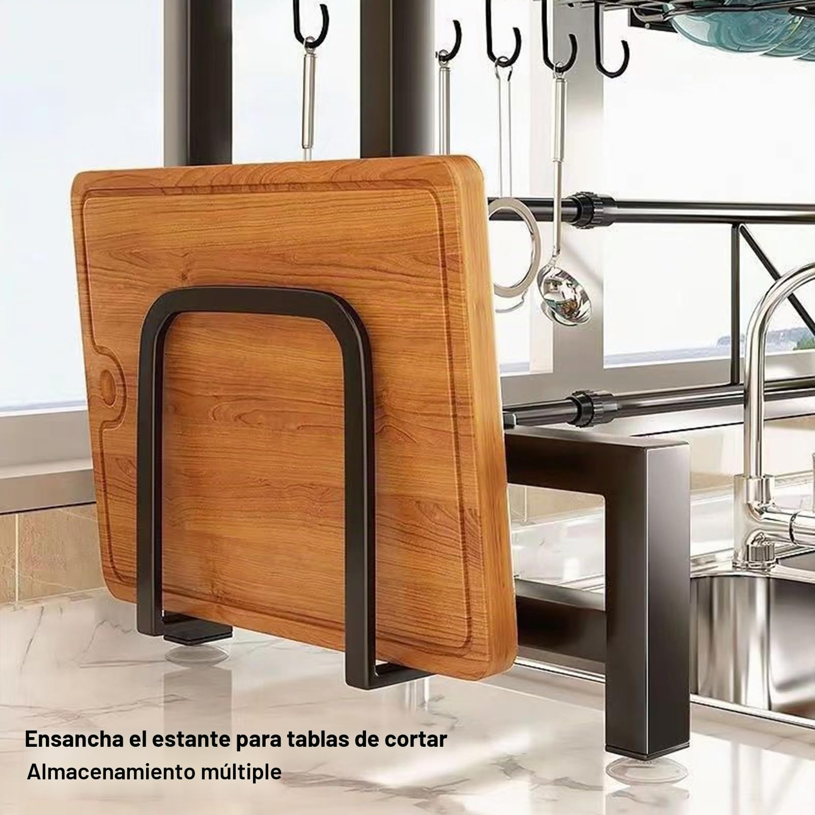 Saterkali Escurridor de platos grande sobre el fregadero, escurridor de platos de acero inoxidable de 2 niveles telescópico de gran capacidad, escurridor de platos para encimera de cocina, doble