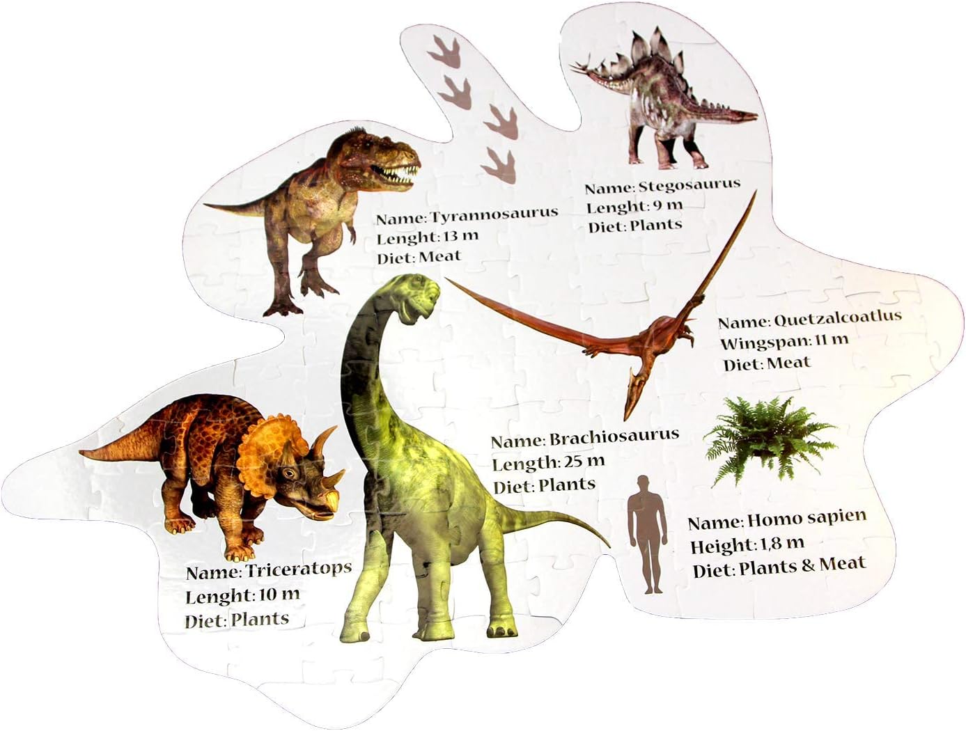 Barbo Toys Barbo Toys5942 Barba Toys 120 Pieces Dino Floor Puzzels, Multi-Color