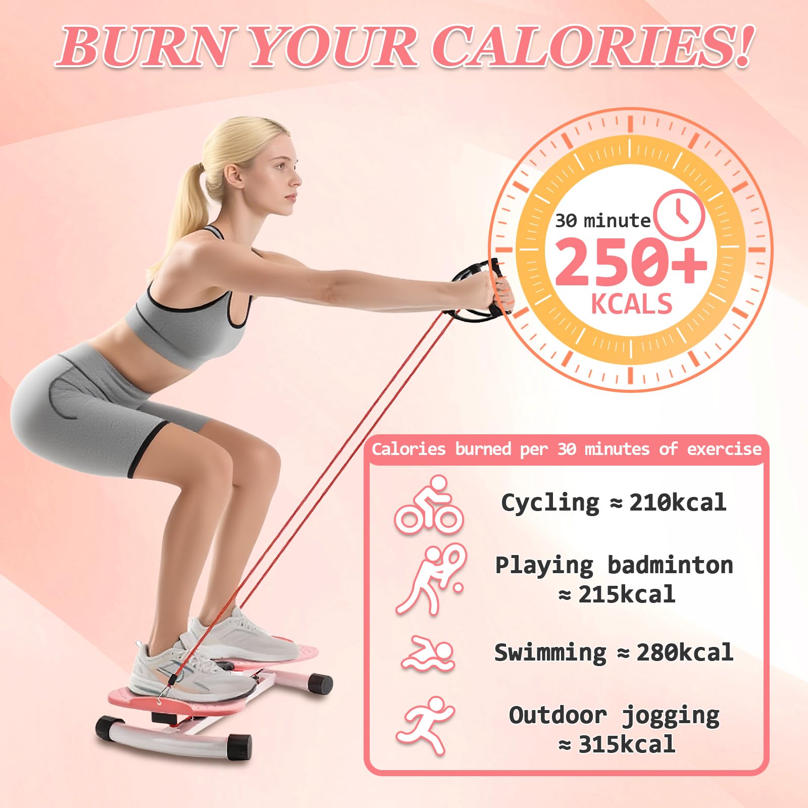 Twist Disque de Taille avec Corde de Traction, Disque de Torsion Fitness pour les Femmes Appareil Taille, Exercices pour les Hanches Abdominaux Entraîneur pour Entraînement à Domicile