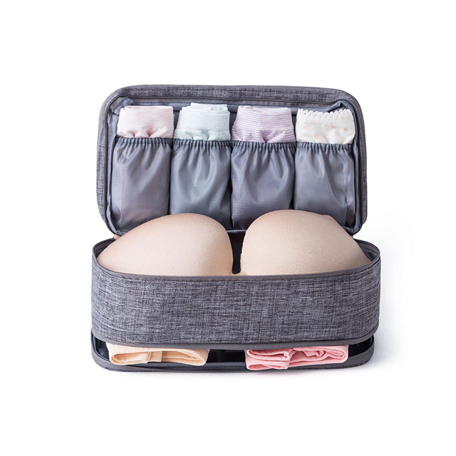 1 Pezzo Borsa portaoggetti per Biancheria Intima Reggiseno da Viaggio Organizer Donna Uomo Calzini Cosmetici Custodia per Vestiti Oggetti per Articoli Accessori-B Borsa Beige