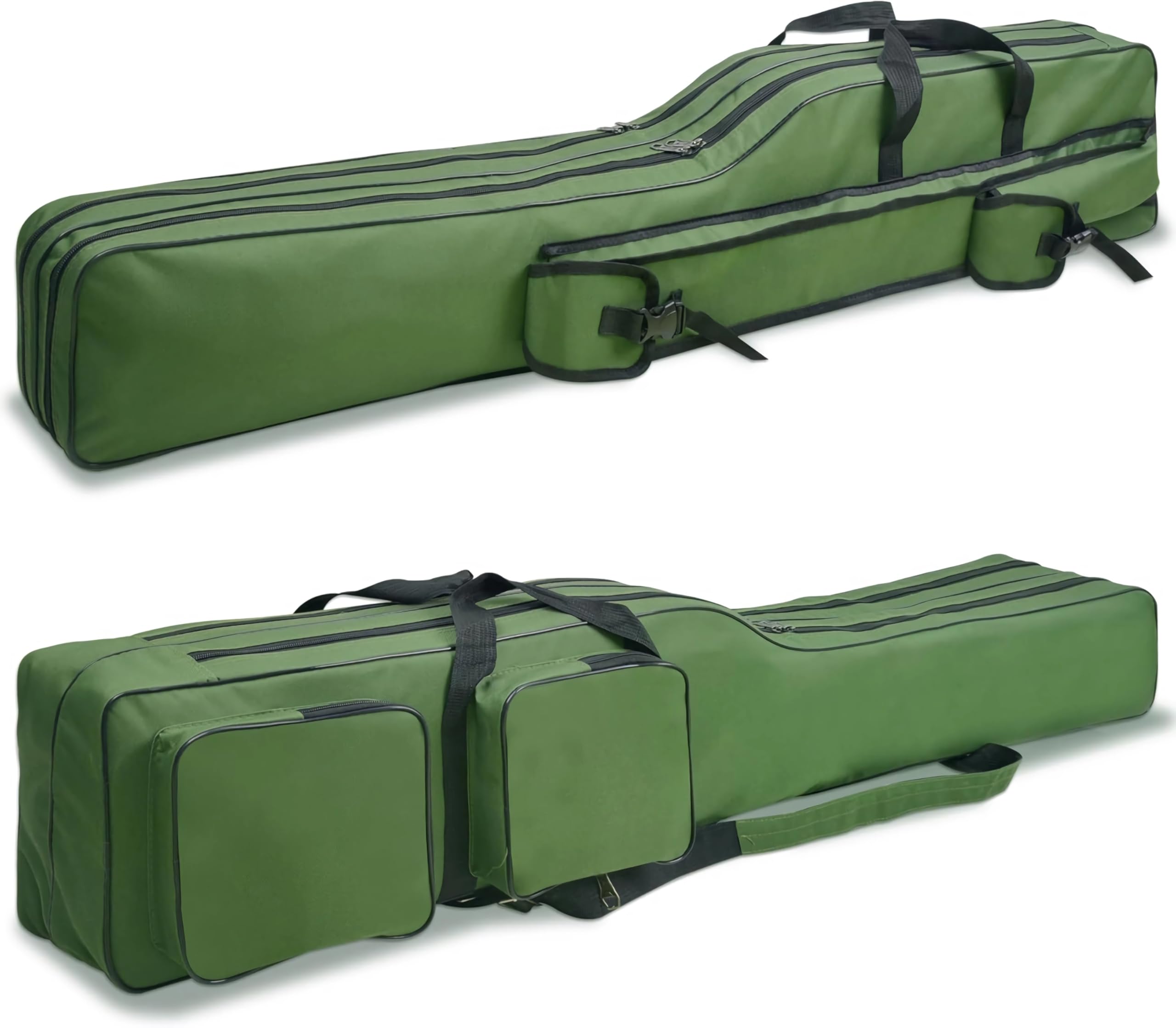 JOGFFDE Fishing Rod Case Portable Fishing Pole Bag 130cm Large Capacity Tackle Rod Reel Storage Bag Organizer Travel Carry Case Waterproof Oxford Gear Bag Gift for Men