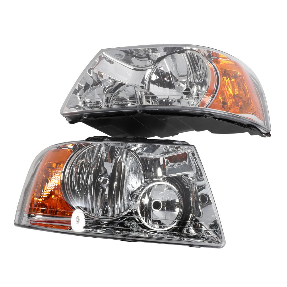 2PC Driver & Passenger Headlights Headlamps Set Replacement Compatible with 2003 2004 2005 2006 ford Expedition