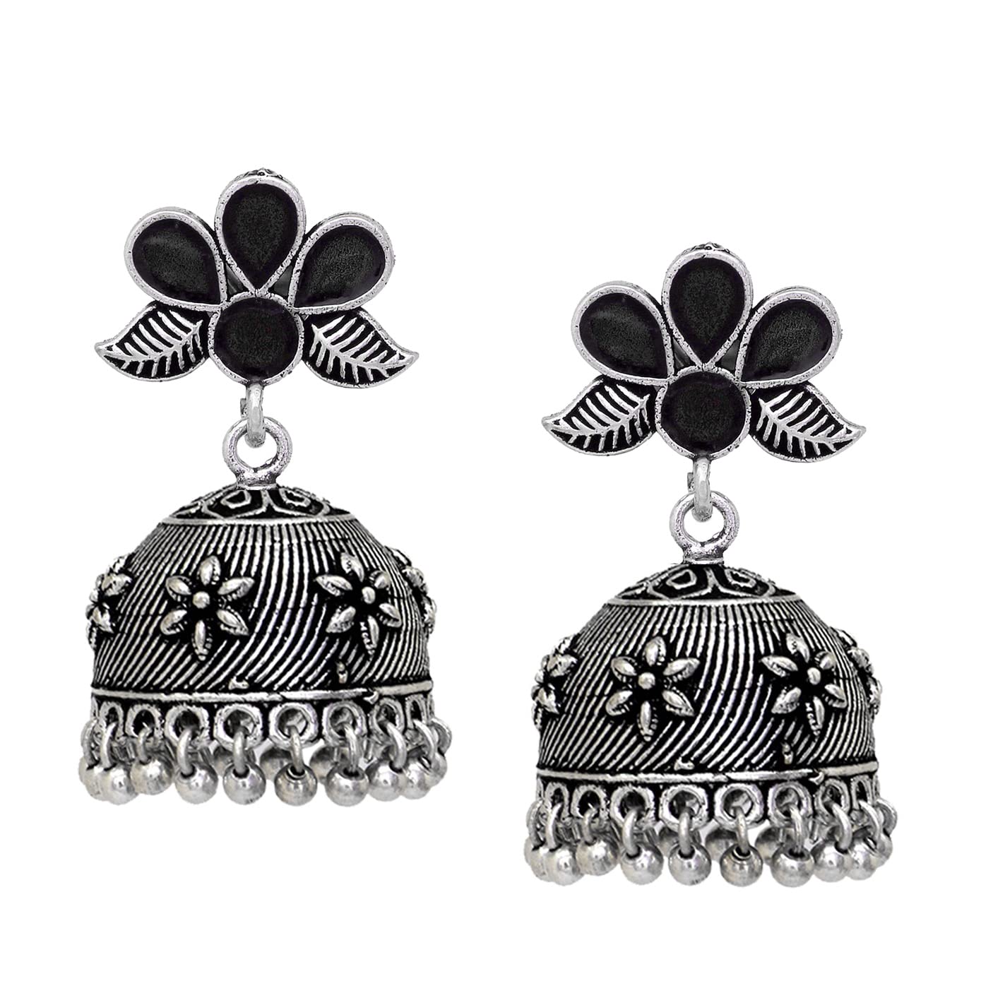 V L IMPEX Butterfly Silver Oxidised Black Meena Bass Matal Jhumki For Girls (B07KKJHMWP) Amazon Price History, Amazon Price Tracker