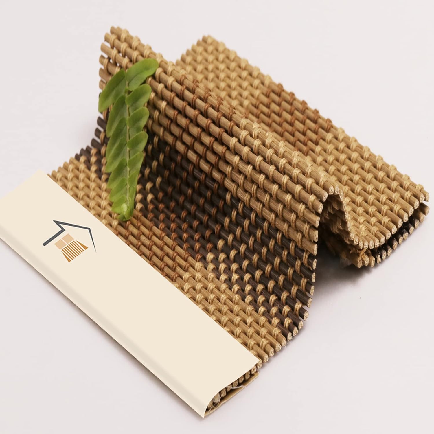 LANTIME Custom Wood Roman Shades, Cordless Bamboo Light Filtering Window Shades Blinds, Plaid