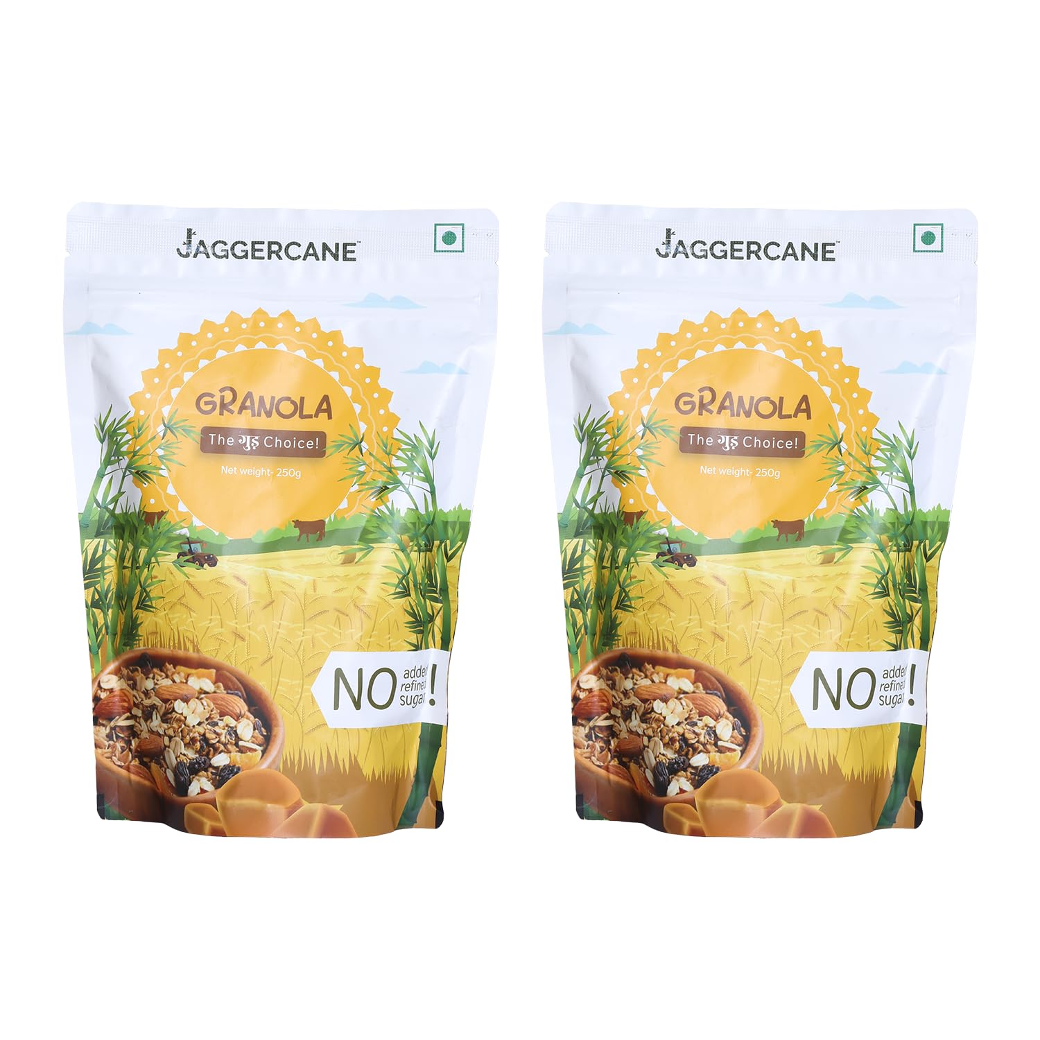 Jaggercane Baked Crunchy Granola Almonds 250gm - With Berries, Nuts and Seeds | Granola for Breakfast |No Added Preservative and Colours|(pack of 2) Each of 250gm (B0CMZK5CKJ) Amazon Price History, Amazon Price Tracker