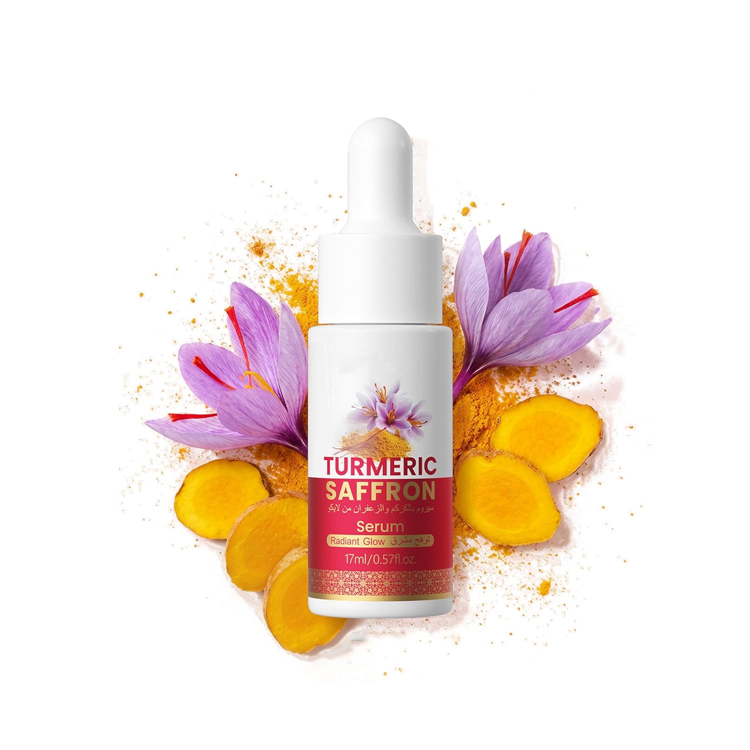 AKARY Turmeric Saffron Serum for Face, Deep Hydrating & Plumping, Soothes & Revitalizes Dry Skin, Radiance Booster for Dull Skin, Lightweight Facial Serum, Even-Looking Tone, Fast-Absorbing,0.57 Fl Oz