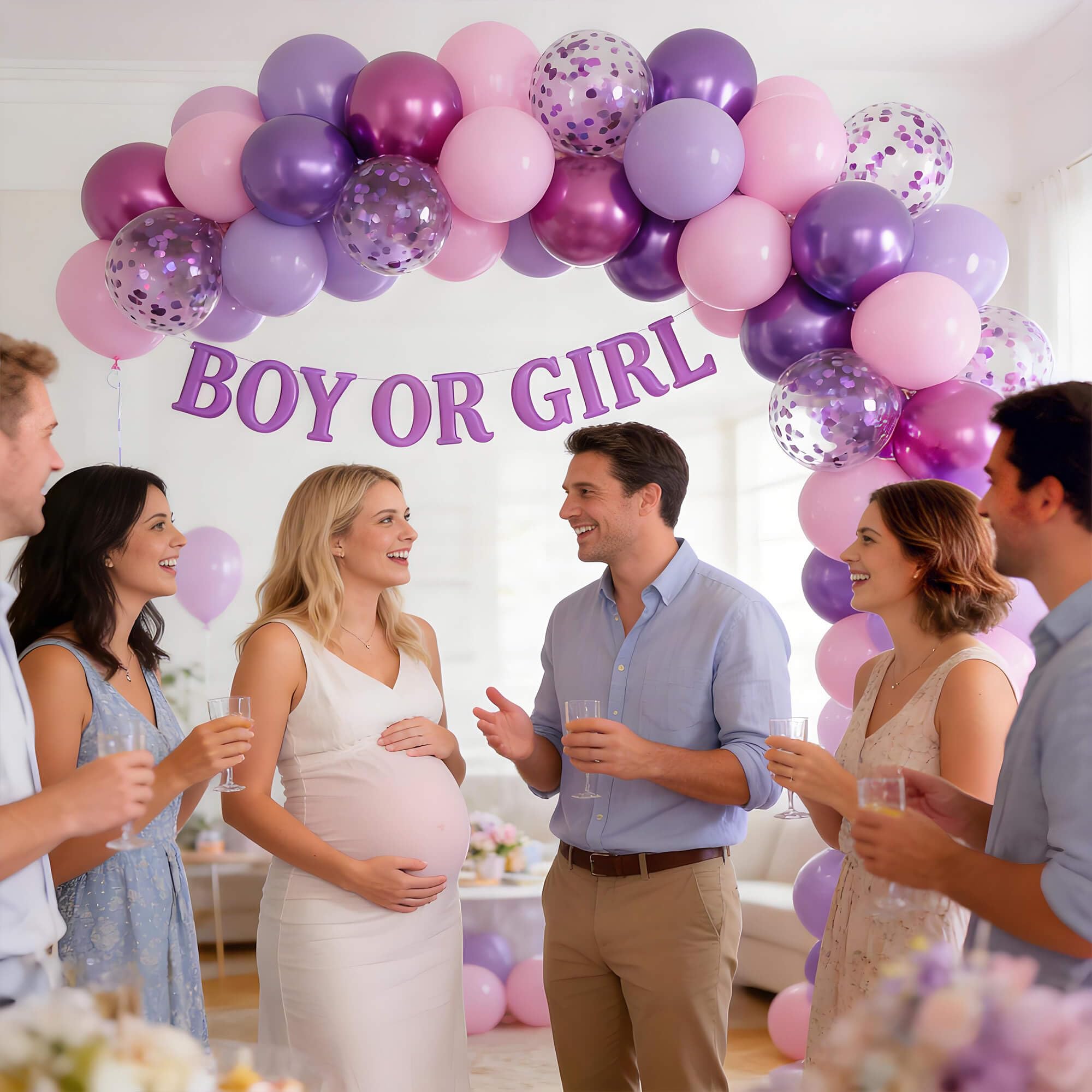 Różowe i fioletowe balony, 168 szt., 30 cm, metaliczne, fioletowe, różowe, lateksowe balony z konfetti, balony imprezowe dla dziewcząt, na urodziny, baby shower, dekoracje weselne