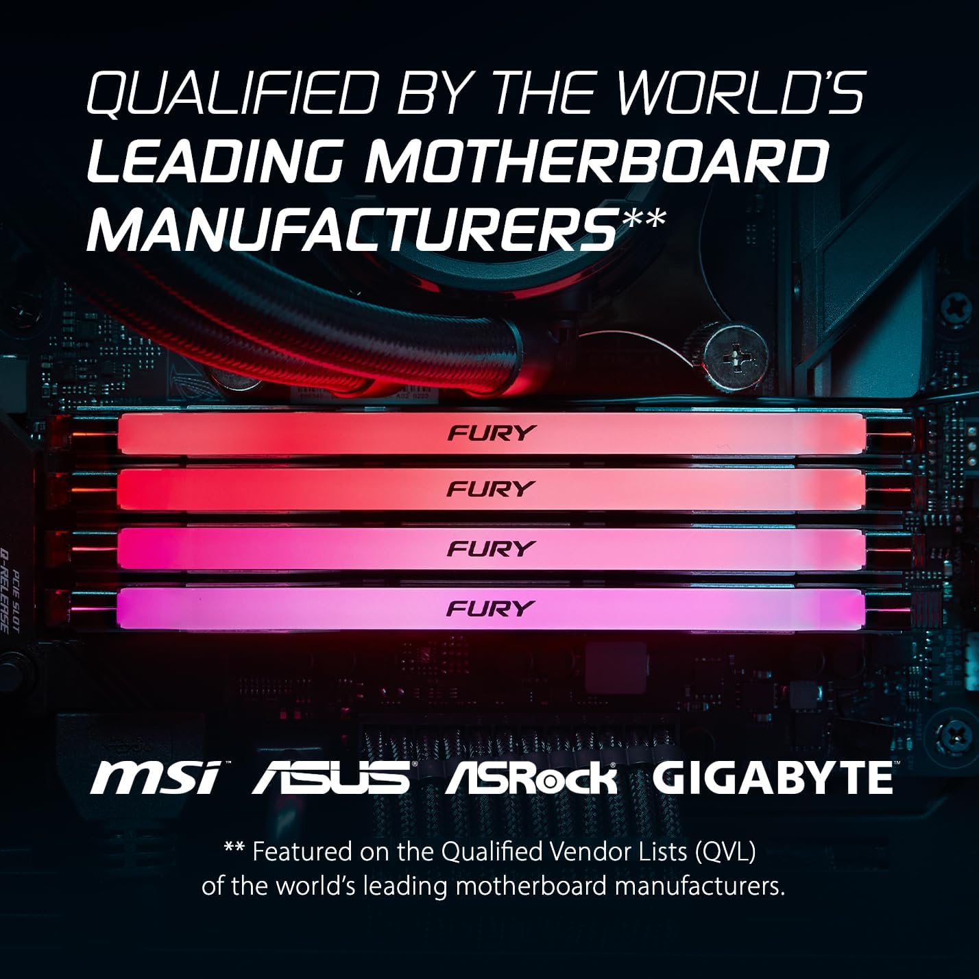 Qualified by the world’s leading motherboard manufacturers