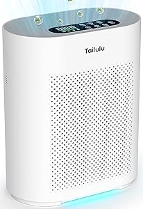 Air Purifiers for Home Large Room up to 2200ft, PM2.5 Air Quality Sensor Smart Mode, 20dB Sleep Mode & Night Light, H14 HEPA Filter Air Purifiers for Bedroom, Pets, Dust, Pollen, Tailulu HQKJ-180