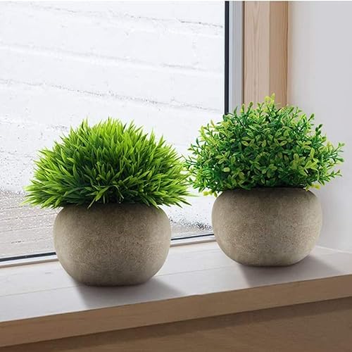 Miniatura 5 de Velener Mini Sage Green Potted Boxwood Topiary Artificial Plants for Home Decor Indoor, Farmhouse House Plant Office Small Desk Shelf Apartment Verde