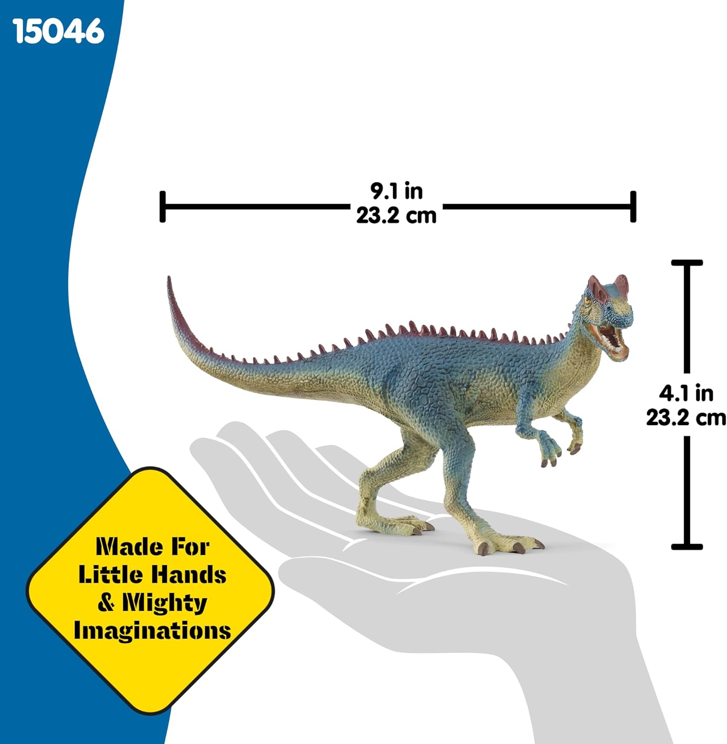 Schleich Dinosaurs - 9", Realistic Dilophosaurus Dinosaur Toy. Detailed Dino Action Figure with Movable Jaw for Boys and Girls. Fun, Imaginative Play Figurine Dinos - Cool Toys for Kids Ages 5+, 15046