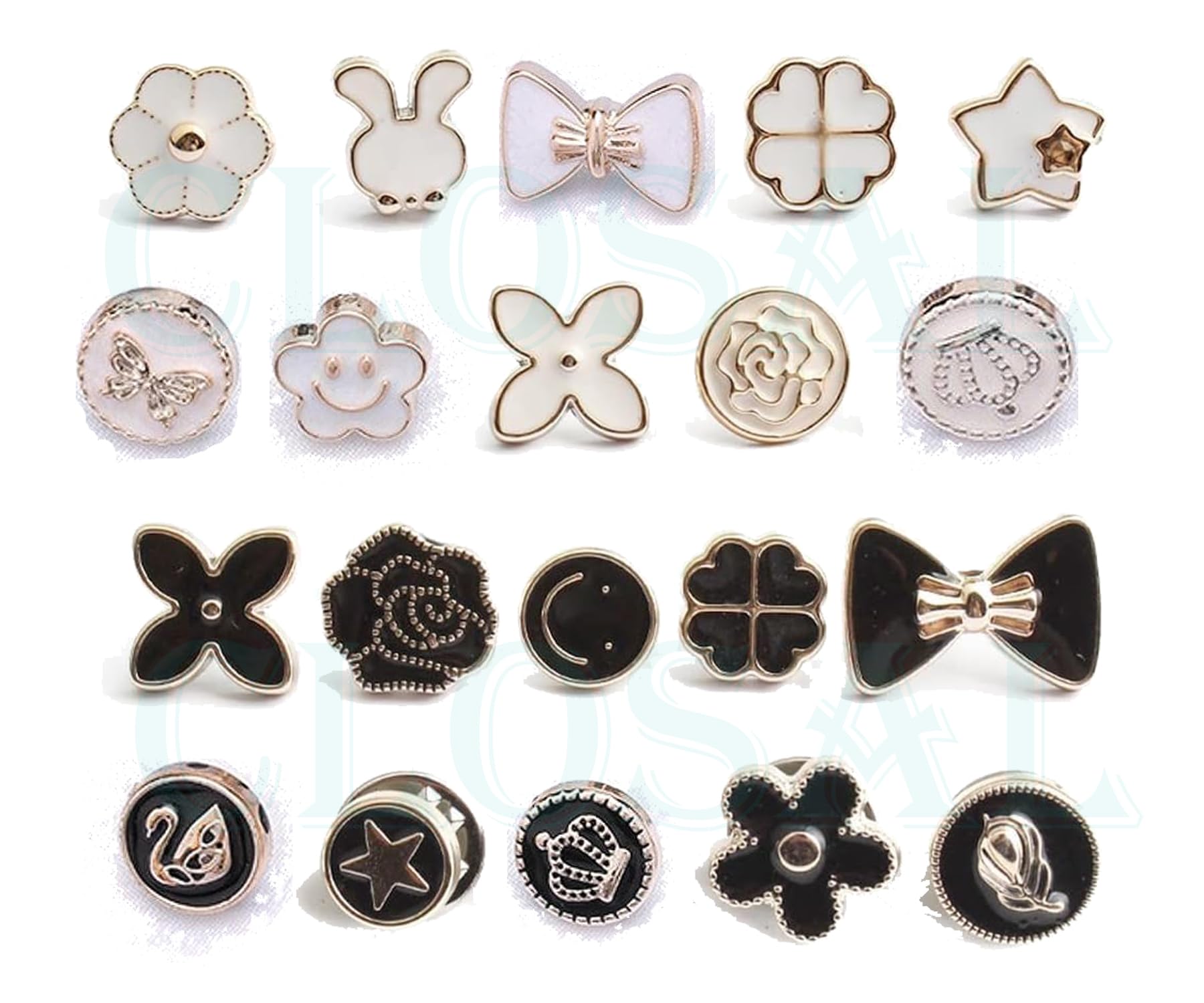 THECLOUDMALL® 20 Pcs Women Shirt Brooch Pins, Mini Cover Up Enamel Safety Lapel Pins, Buttons Sweater Shawl Clips for Coat Dress Clothes Decoration (Black and White) (B0CFDWJN81) Amazon Price History, Amazon Price Tracker