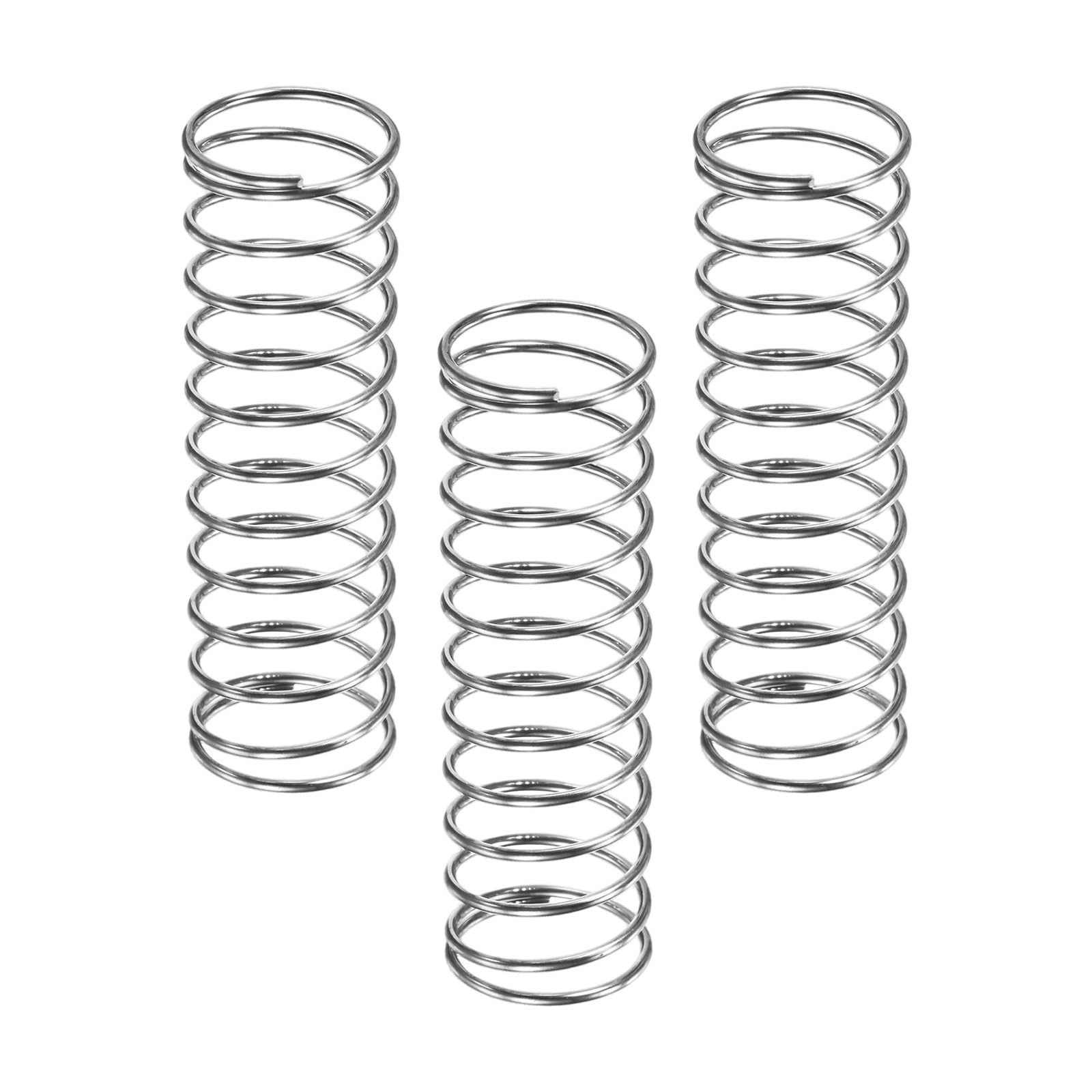 M METERXITY 3-Pack Compression Springs, 50mm Length 16mm OD 304 Stainless Steel Pruner Replacement Springs for Garden Tool/DIY/Mechanical Repair Replacement [Silver Tone, 1mm Wire Size]